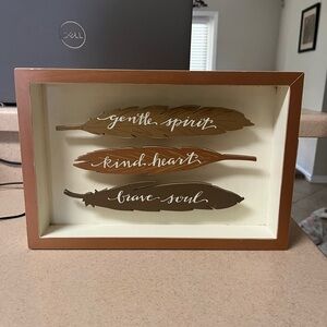 Primitives by Kathy - Feather Wall Decor - Gentle Spirit Kind Heart - Brave Soul